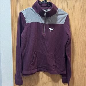 PINK half zip hoodie size small ❤️